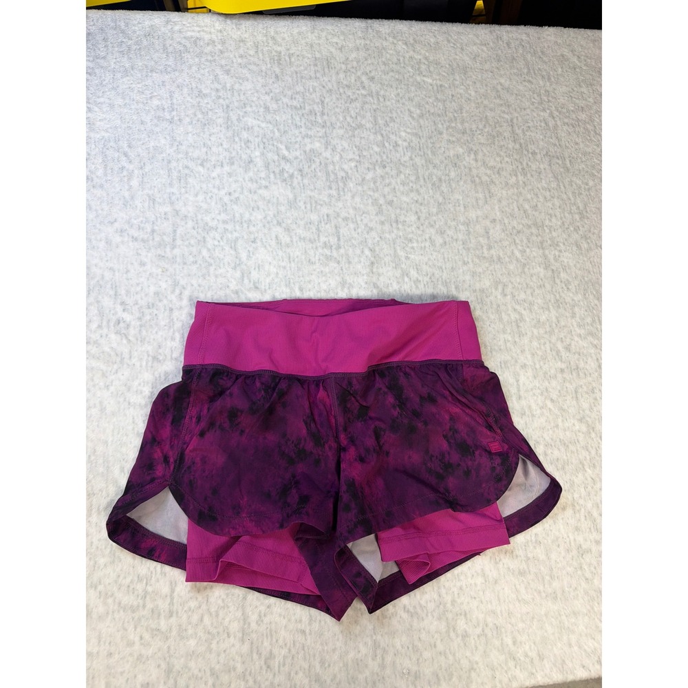 Fila Performa Womens Purple Tie Dye Running Shorts‎ Ribbed Liner XS FW23C262